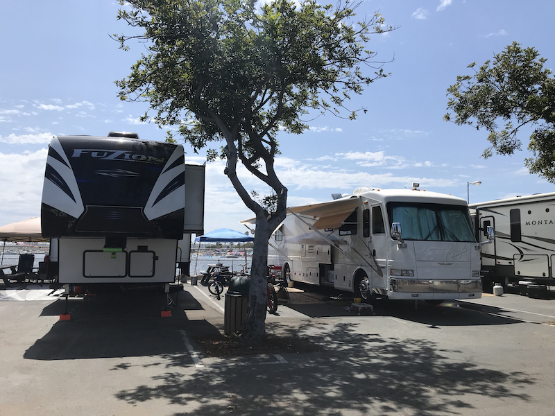 waterfront camping at Mission Bay RV Resort