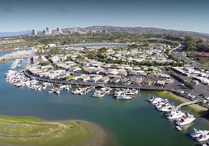 Aerial view of Bayside Village Marina