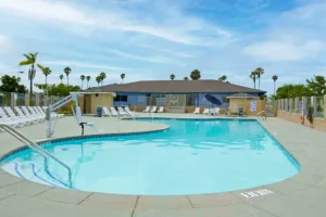 Mission Bay RV resort pool and clubhouse